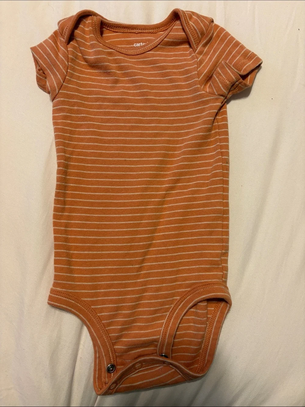 Carter's Rust-Orange Striped Short-Sleeve Baby Bodysuit